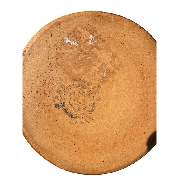 Italian Pottery Vase Hand Painted Made in Italy Flowers - Picture 3 of 5